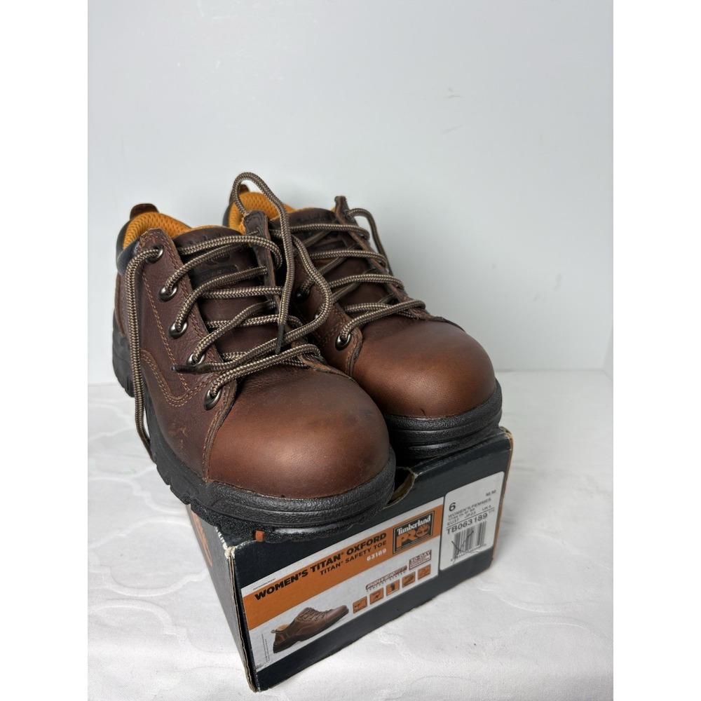 New Timberland Pro  Titan Oxford Safety Tor Shoe Women 6M Brown